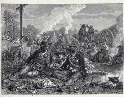 Vendee Wars (1793-1796): acampamento de vendean insurges. de French School