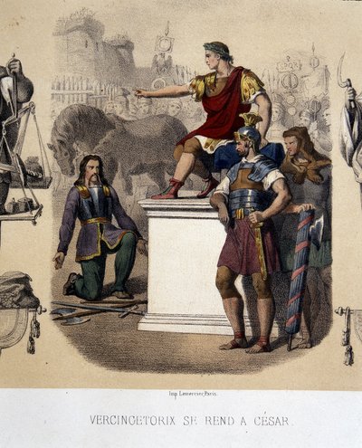 Vercingétorix vai para César (52 AC). de French School