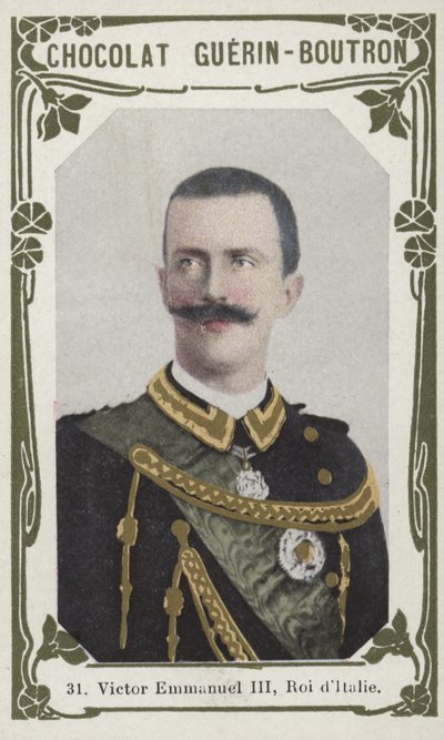 Victor Emmanuel III, rei da Itália (foto colorida) de French School