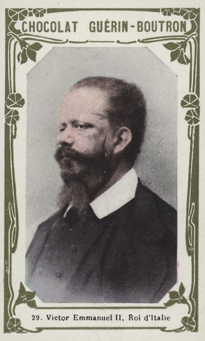 Victor Emmanuel II, rei da Itália (foto colorida) de French School