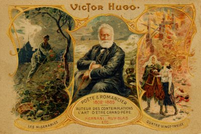 Victor Hugo, ilustração de "Os Miseráveis e Quatre Vingt-Treize de French School