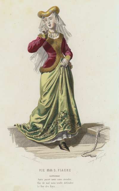Vie Mrg S Fiacre (gravação a cores) de French School
