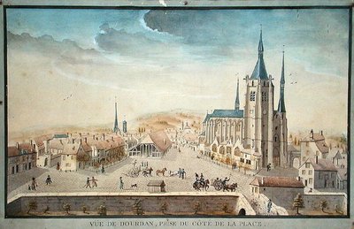 Vista de Dourdan por um prisioneiro, c.1800 (wc no papel) de French School