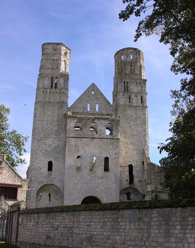 Vista da Abadia de Jumieges de French School