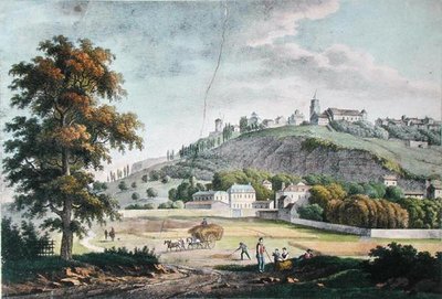 Vista de Montmartre a partir de St. Denis (cor litho) de French School