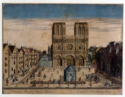 Vista de Notre Dame em Paris de French School