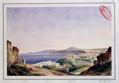 Vista de Oran do velho Kasbah, c.1830 (wc no papel) de French School