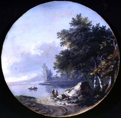 Vista de um lago de French School
