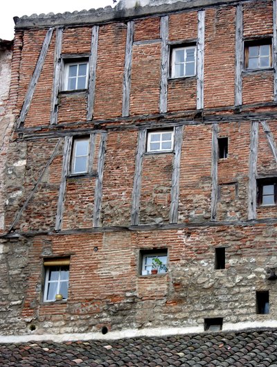 Vista, de, um, medieval, casa de French School