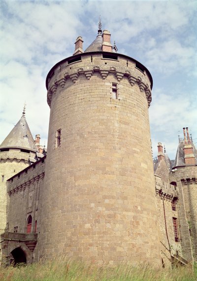 Vista, de, um, torre, de, a, chateau, 14th-15th, século de French School