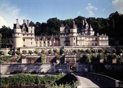 Vista do Chateau dUsse, construída antes de 1480 para Antoine de Bueil de French School