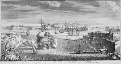 Vista da Cidade de Valetta, Porto de Malta, c.1736 (gravura) de French School