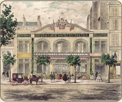 Vista do Grande Café do século XIX, Paris, 1857 de French School