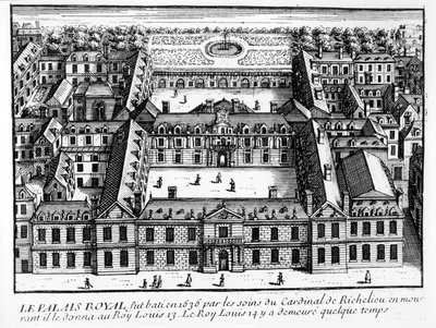 Vista do Palais-Cardinal (futuro Palais-Royal), c.1641 de French School
