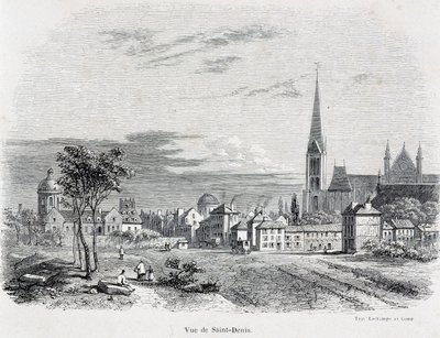 Vista da cidade de Saint Denis, início do século XIX. de French School