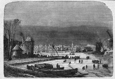 Vista da cidade de Haia, na Holanda, no final do século XIX. Gravura em "La gazette du dimanche" de 5 de Dezembro de 1895. de French School