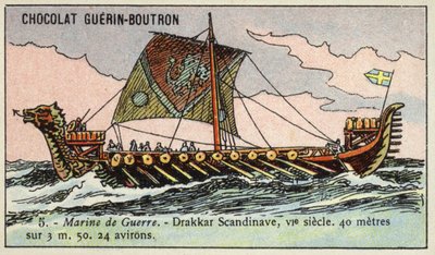 Viking Longship, Século VI (chromolitho) de French School