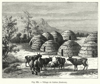 Vila de Cafés, Zulus (gravura) de French School