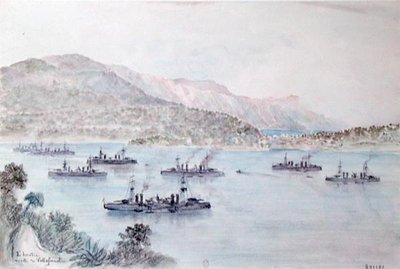 Villefranche (aguarela sobre papel) de French School