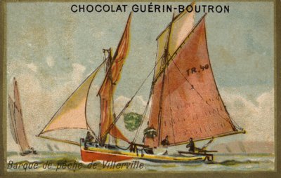 Villerville barco de pesca (chromolitho) de French School