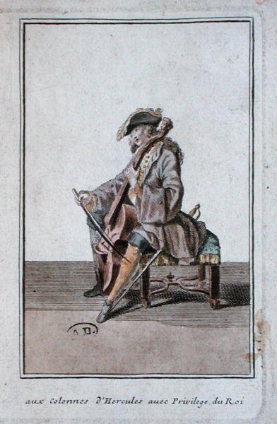 Violincelo, c.1700 (gravura) de French School