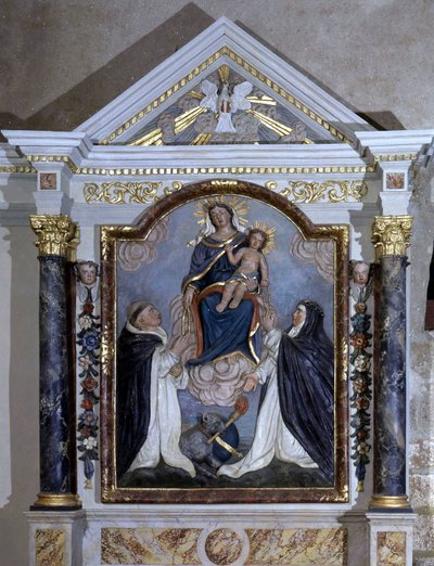 Virgem e criança, retábulo da Igreja da Pêra sobre a vida, Vendee. de French School