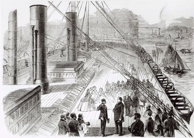 Visita do Príncipe Napoleão ao Grande Oriente em Southampton em 18 de outubro de 1859, ilustração do Le Monde Illustre, 5 de novembro de 1859 de French School