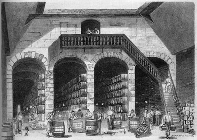 Viticultura: vista interna do chaix e adegas de M. Cruse et fils freres, Bordeaux, Gironde (33) de French School