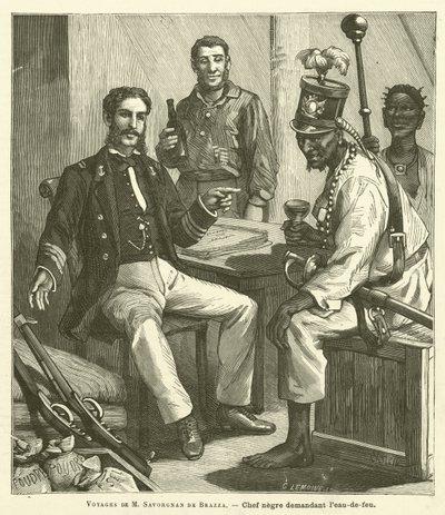 Travels Of M Savorgnan De Brazza (gravura) de French School