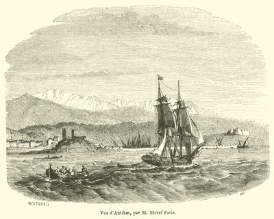 Vista de Antibes (gravura) de French School