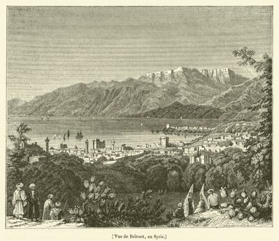 Vista de Beirute, Síria (gravura) de French School