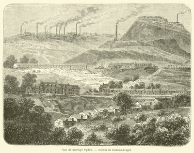 Vista de Merthyr Tydvil (gravura) de French School