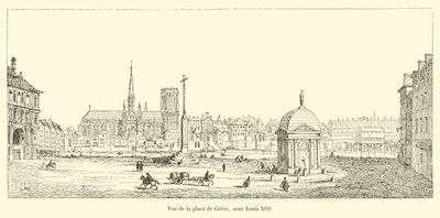 Vista da Praça Greve, sob Louis XIII de French School