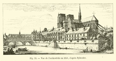 Vista de larcheveche em 1650, Sylvester dapres de French School