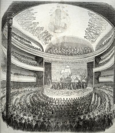 Vista do teatro na rue du Chateau d