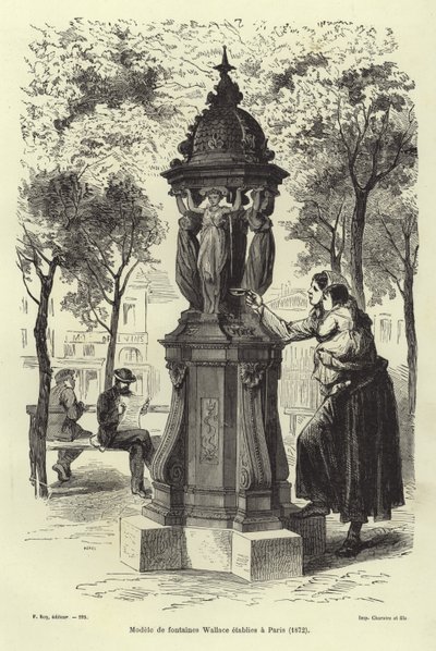 Fonte de Wallace instalada em Paris em 1872 de French School