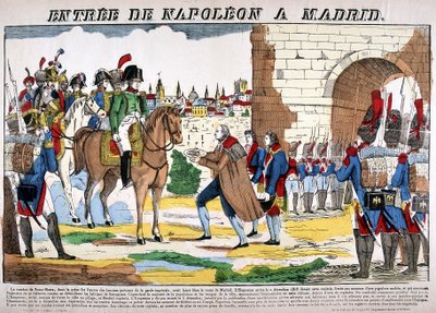 Guerra da Península (1807-1814) - A entrada de Napoleão I em Madrid em 2/12/1808. Foto de Epinal de French School