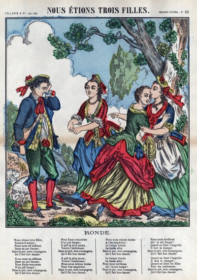 Éramos três raparigas. Três raparigas a brincar com um pastor e a deixá-lo desconfortável. (Chants et chansons populaire de la France) Imagine d