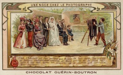 Festa de casamento na casa do fotógrafo (chromolitho) de French School