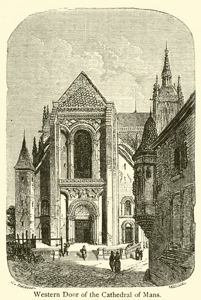 Porta Oeste da Catedral de Mans (gravura) de French School