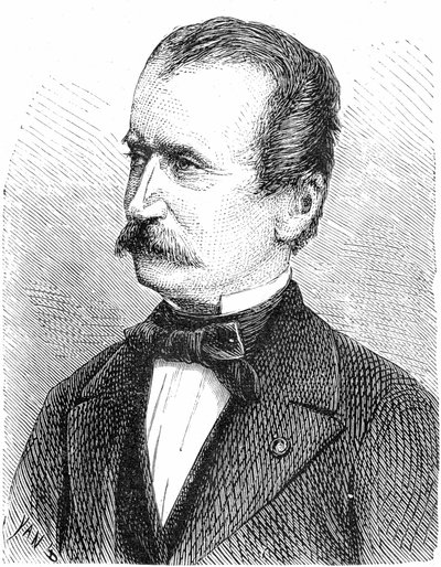 Wilhelm von Engerth (1814-1884) engenheiro austríaco (motor), gravura de French School