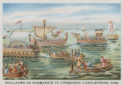 Guilherme, o Conquistador, a caminho de conquistar a Inglaterra, 1066 de French School
