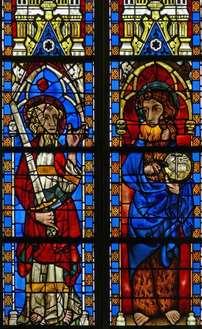 Janela Narthex S representando São João Batista e São Paulo de French School