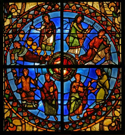 Janela do Tesouro-D retratando a história das relíquias de St Stephens de French School
