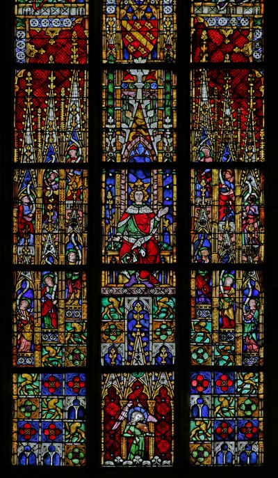 Janela representando o Rei Salomão entronizado (vitral) de French School