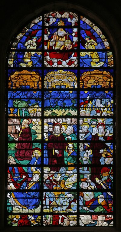 Janela que representa Cenas de Paixão (vitral) de French School