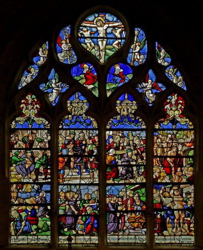 Janela que representa Cenas de Paixão (vitral) de French School