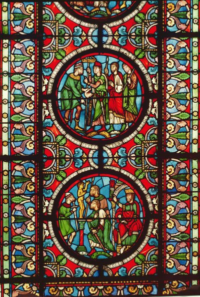 Janela retratando cenas da vida de São Maurício, do século XII a XIII de French School