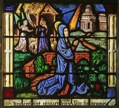 Janela que representa as Anunciações a Anne e Joachim (vitral) de French School