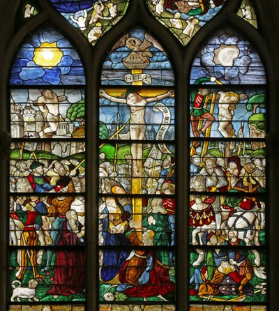Janela que representa a Crucificação (vitral) de French School